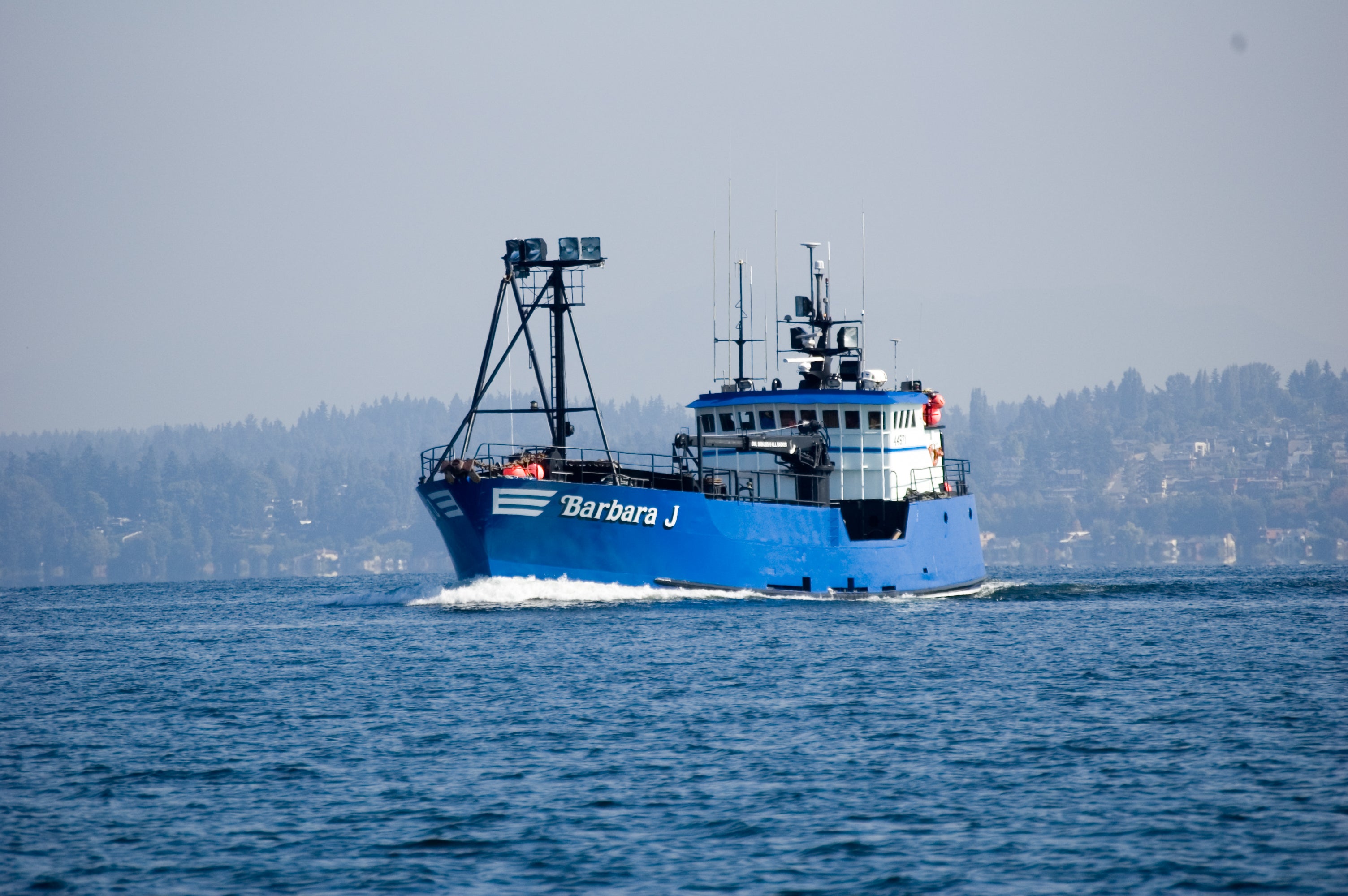 F/V Barbara J under way across the water